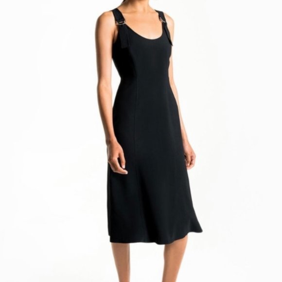 A.L.C. Sander Buckle Strap Midi Dress in Black - Picture 1 of 8